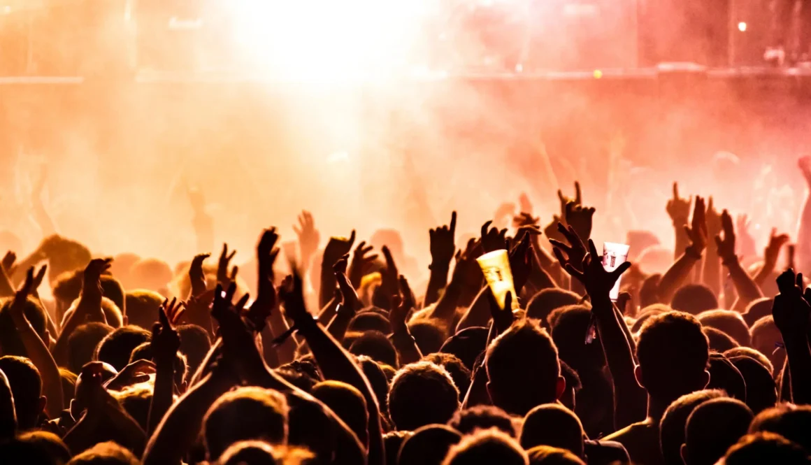 people raising their hands on concert