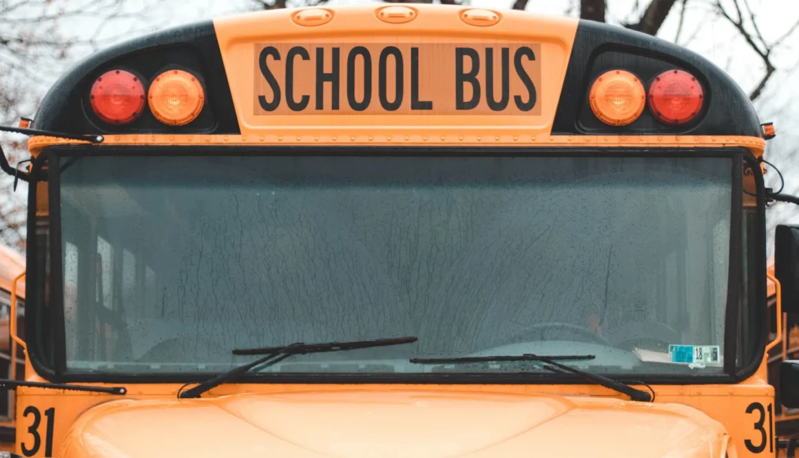 macro photography of school bus
