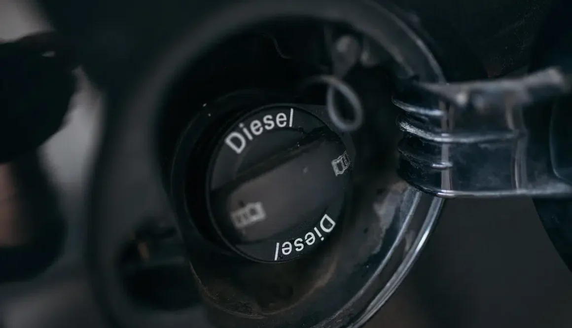 Diesel fuel cover closeup