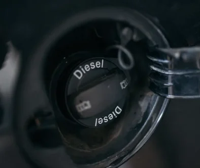 Diesel fuel cover closeup