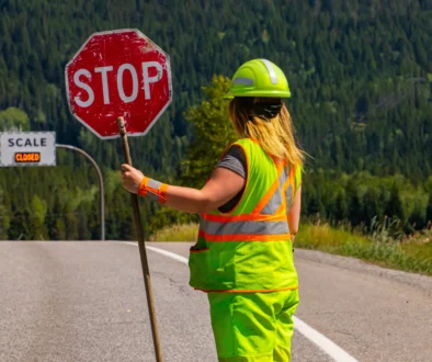 Roadside construction warning signs
