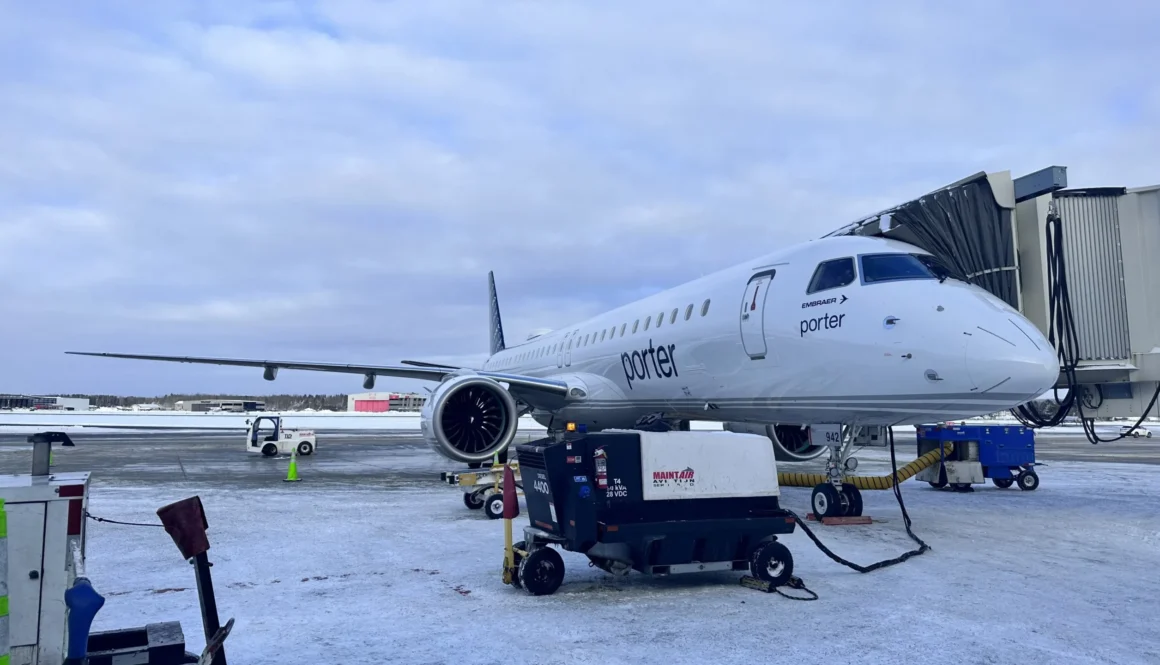 Porter’s 132-seat Embraer E195-E2 plane servicing the new Thunder Bay to Pearson Airport