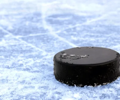 Black hockey puck