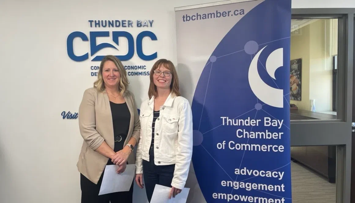 Thunder Bay Chamber of Commerce President Charla Robinson and CEDC CEO Jamie Taylor