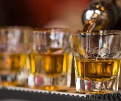 Shots drinks in cocktail nightclub