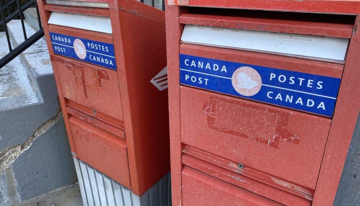 Canada Post mail boxes Dec 2023