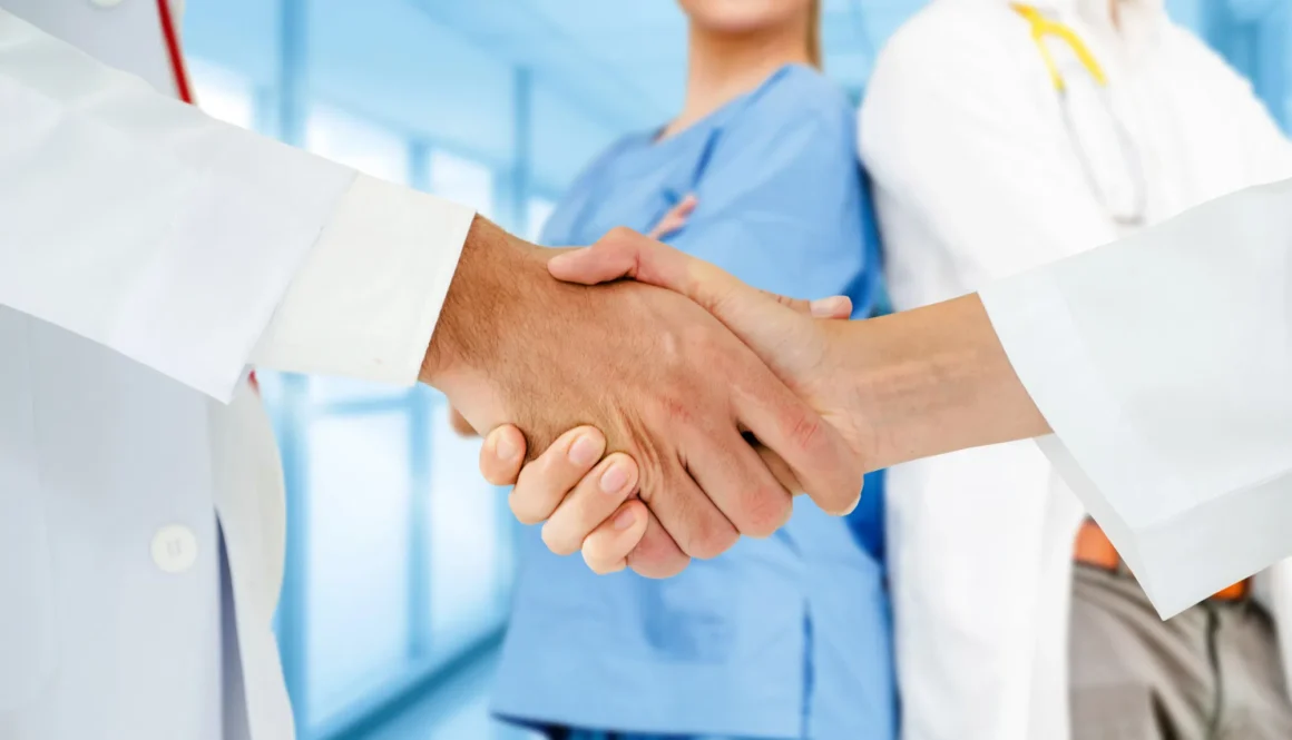 Healthcare people group. Professional doctor working in hospital office or clinic with other doctors, nurse and surgeon. Medical technology research institute and doctor staff service concept.