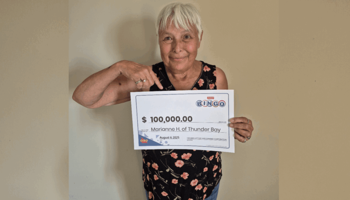 Bingo scratch ticket winner Marianne Hebert of Thunder Bay