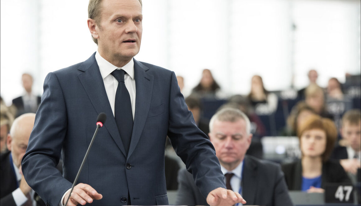 President of the European Council Donald Tusk during a debate on the last EU summit
