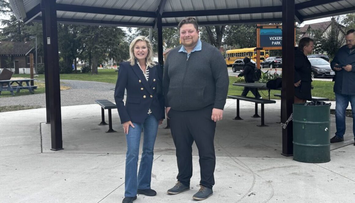 Liberal Leader, Bonnie Crombie in a visit to Thunder Bay in September 2025