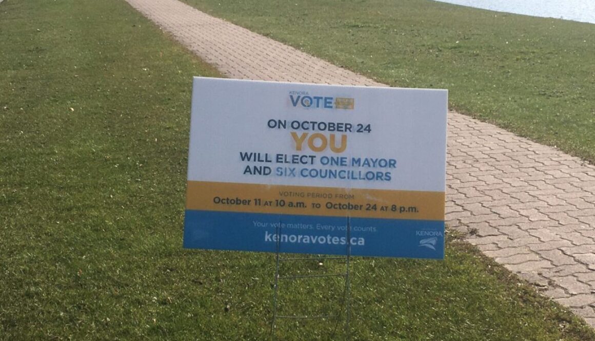 kenora election sign