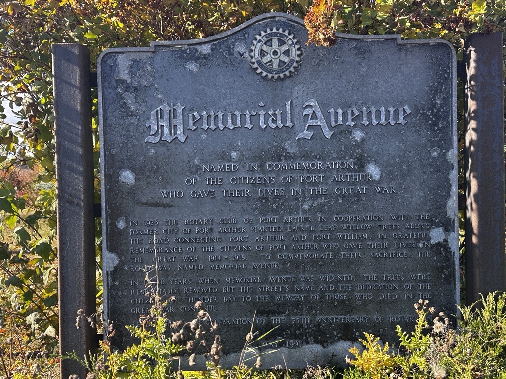 Memorial Avenue plaque highlighting the reasoning for naming the roadway. - (CJ Goater/Acadia Broadcasting)