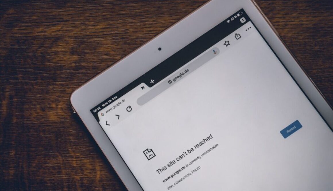 white iPad turned on