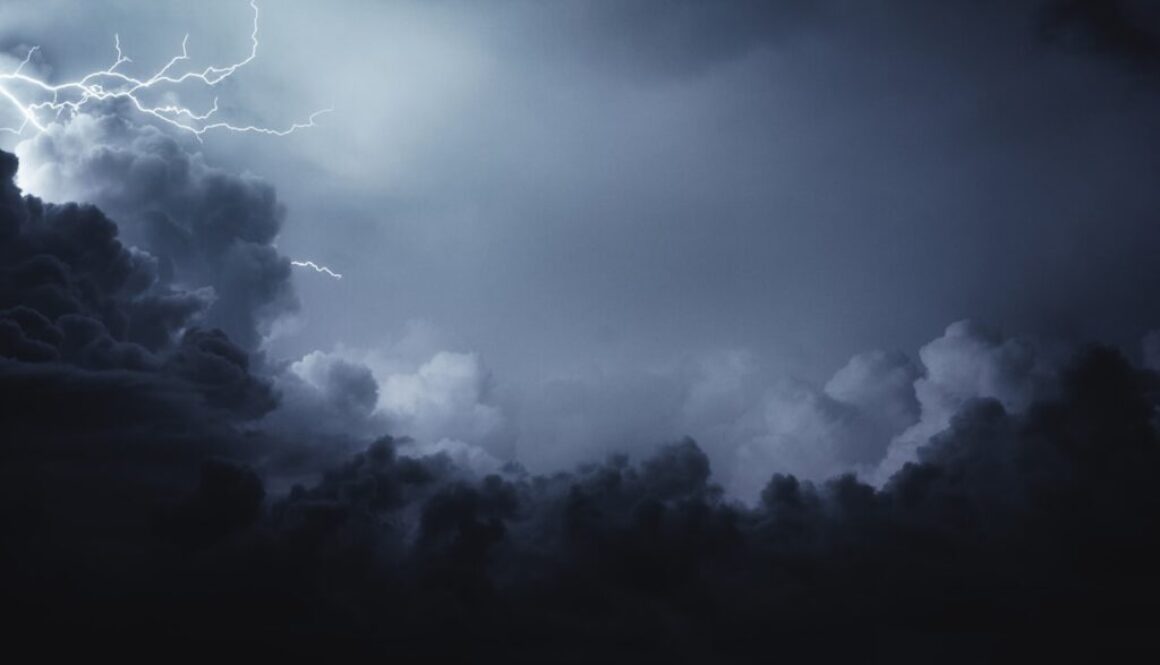 cumulus clouds and lightning