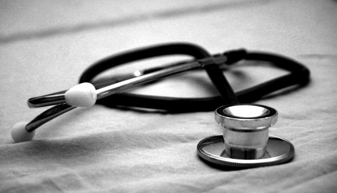 black and gray stethoscope