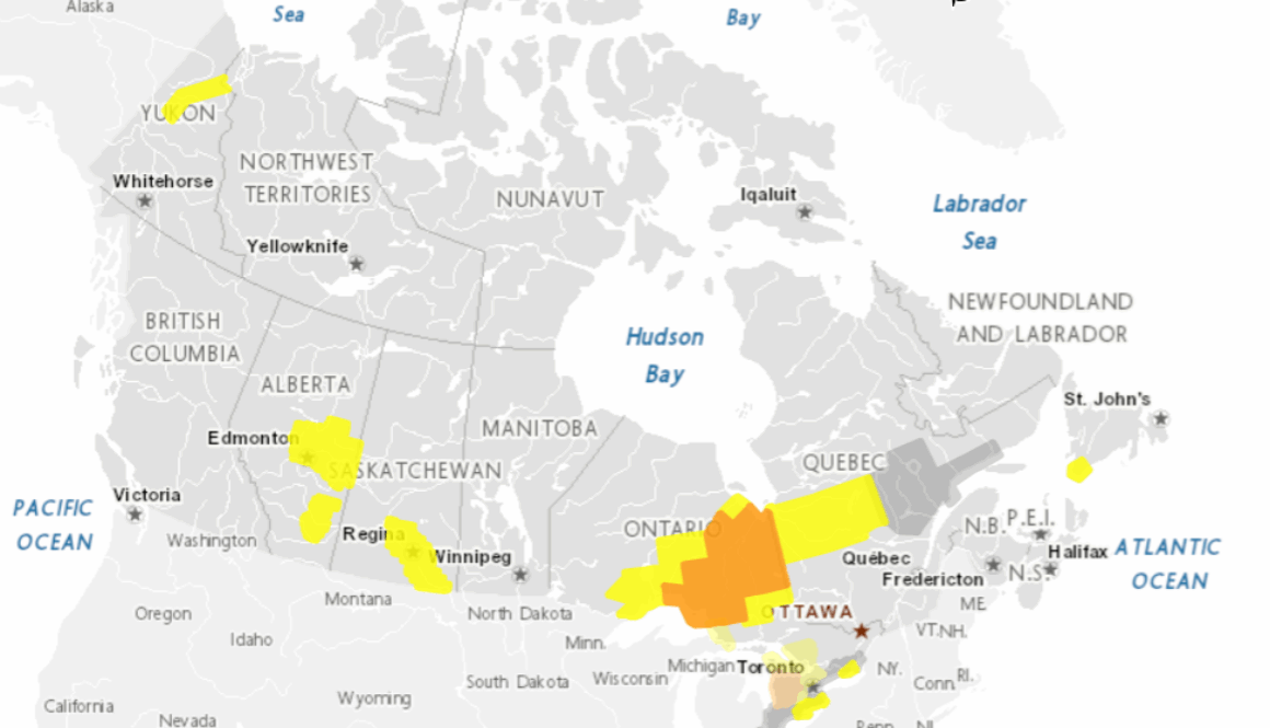 Environment Canada weather alerts