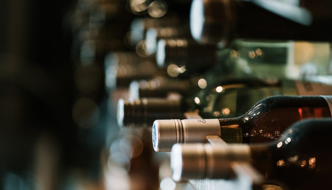 selective focus photography of bottles