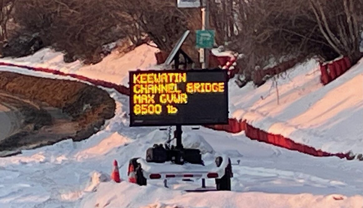 keewatin bridge sign