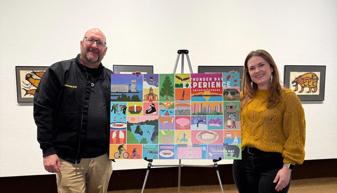 left to right - Paul Pepe Manager of Toruism, Cover Artist Chelsea Virginia