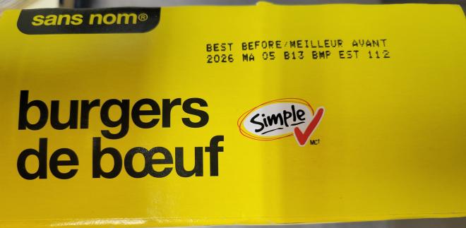 No name frozen burgers (January 29026) (Image: Health Canada)