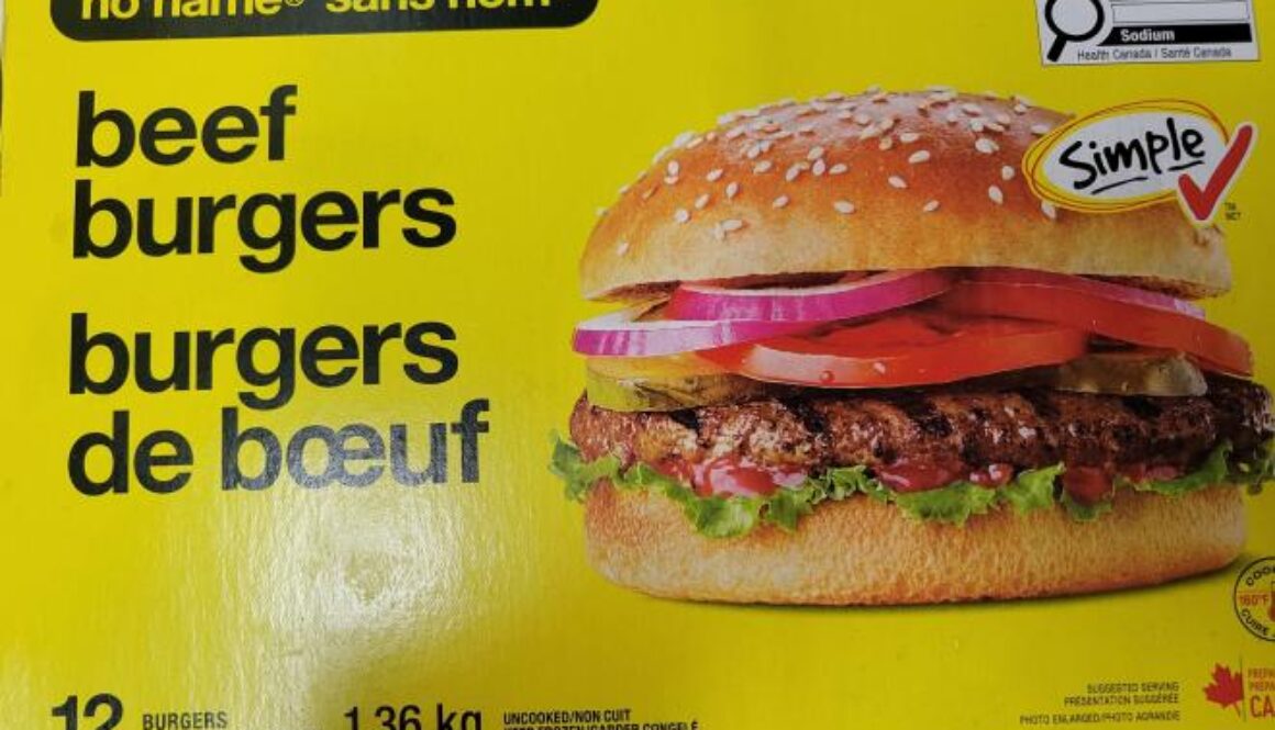 No Name beef burgers (January 2026) (Image: Health Canada)