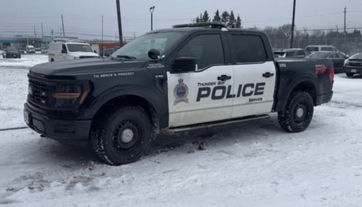 thunder bay police cruiser winter