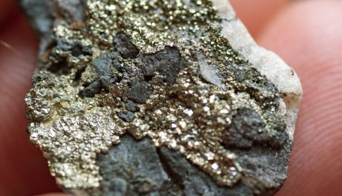 person holding black and gray stone