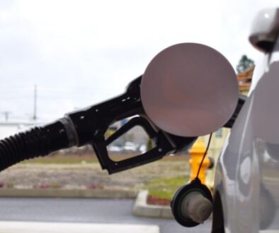 a gas pump is shown at a gas station