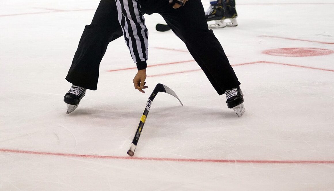 ice hockey referee on ice rink