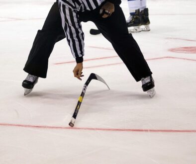 ice hockey referee on ice rink
