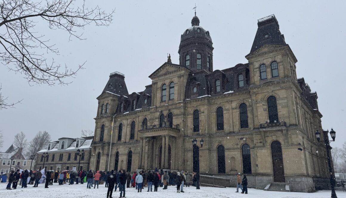 Vet cut protestors gathered at legislature