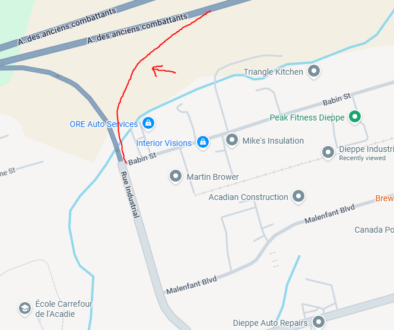 Dieppe Industrial Park new on-ramp