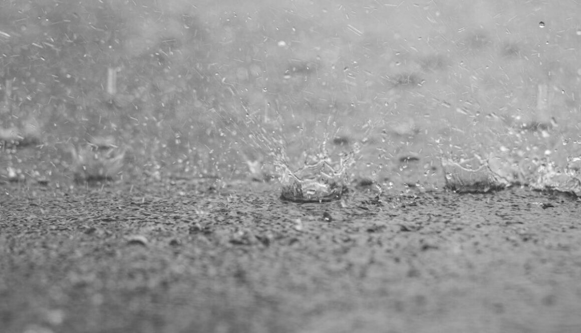 water droplets on gray concrete floor