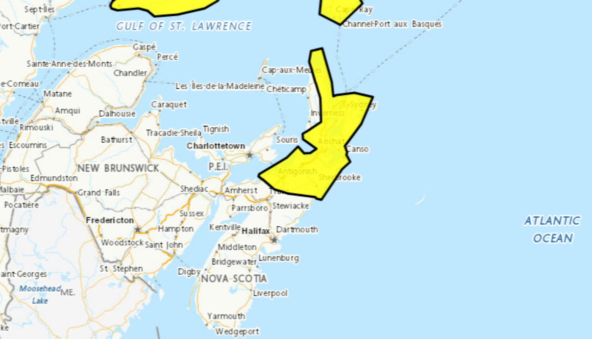Environment Canada warnings