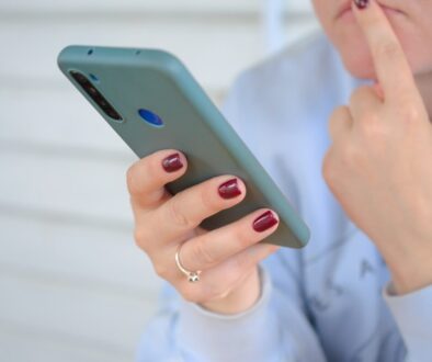 a person holding a cell phone