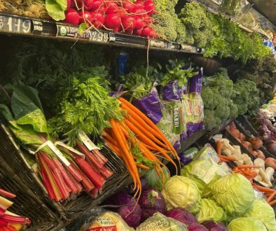 a market with vegetables